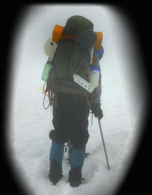 Climber on Mt Rainier