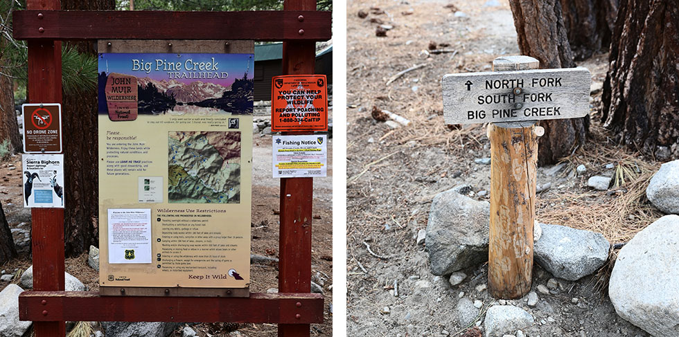 Start of North Fork Big Pine Creek Trail