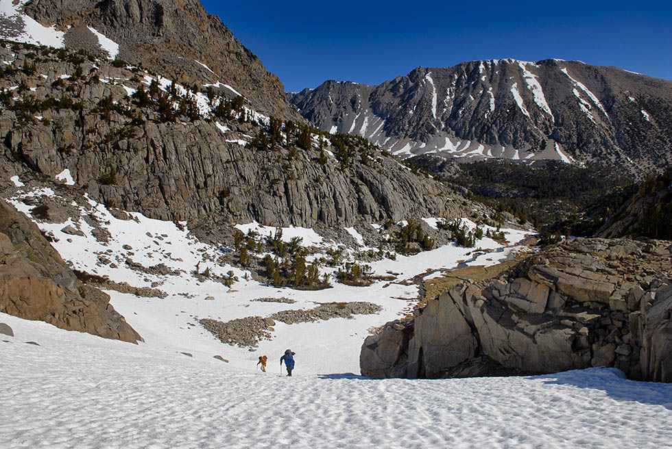 Snow chute out of Sam Mack Meadow