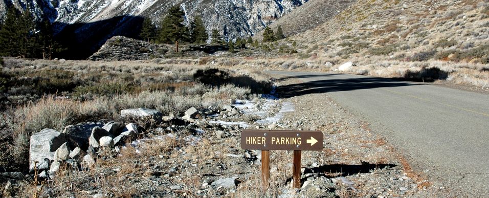 Hiker Parking Lot Sign North Fork Big Pine Creek