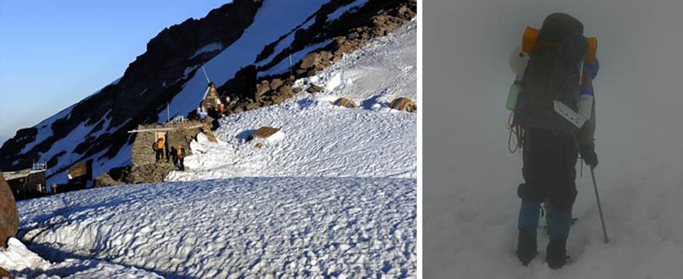 Climber in White-Out Conditions