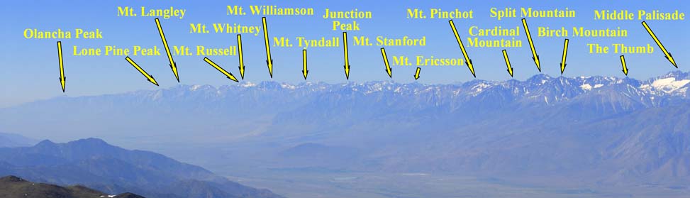 View Southern Sierra from White Mountain Summit