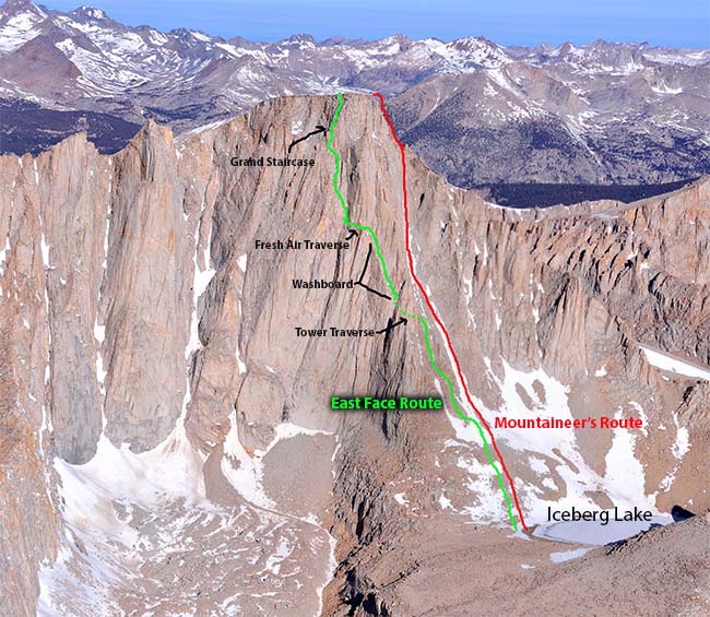 Mt Whitney East Face Routes